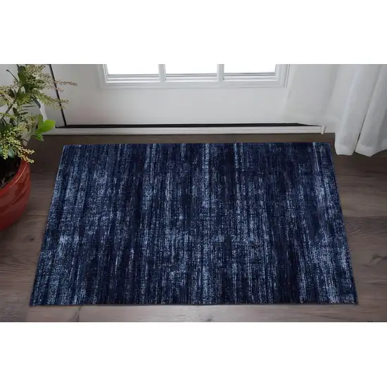 Black and Blue Power Loom Area Rug Photo 1