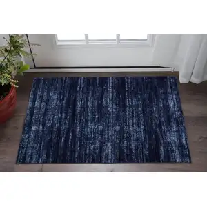 Photo of Black and Blue Power Loom Area Rug