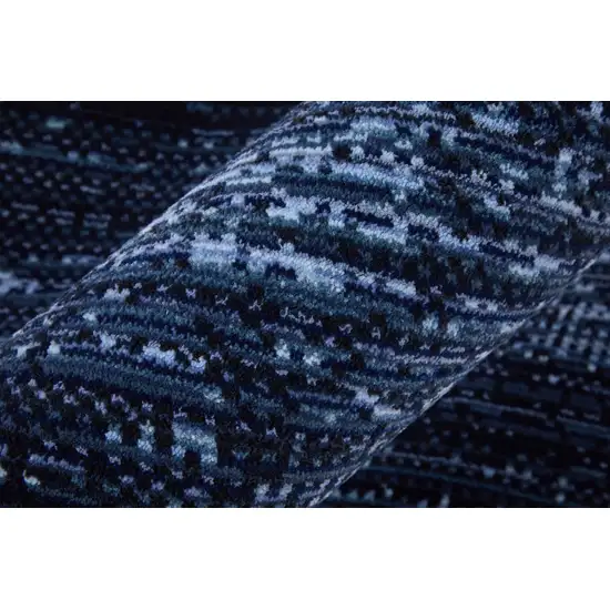 Black and Blue Power Loom Area Rug Photo 4