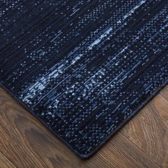 Black and Blue Power Loom Area Rug Photo 7