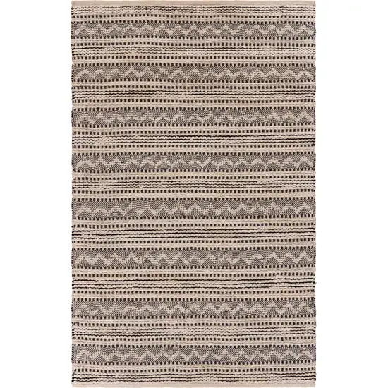 Black and Blush Chevron Stripe Area Rug Photo 1