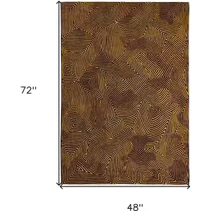 Photo of Black and Gold Abstract Non Skid Area Rug