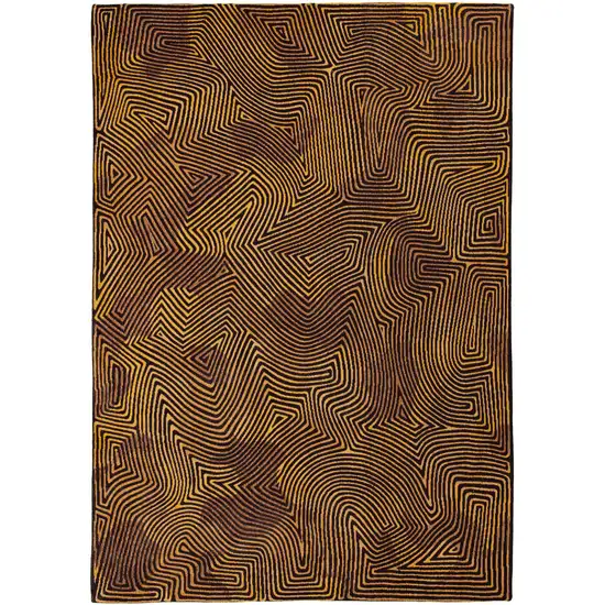 Black and Gold Abstract Non Skid Area Rug Photo 6