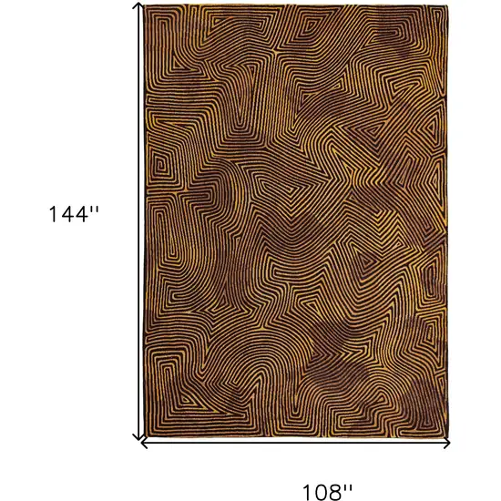 Black and Gold Abstract Non Skid Area Rug Photo 3