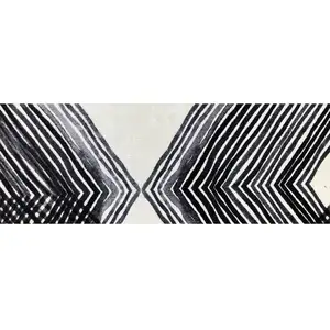 Photo of Black and Gray Abstract Arrow Washable Runner Rug