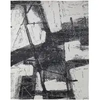 Photo of Black and Gray Abstract Hand Woven Area Rug