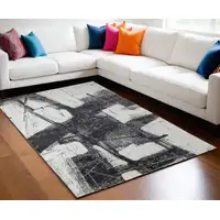 Photo of Black and Gray Abstract Hand Woven Area Rug