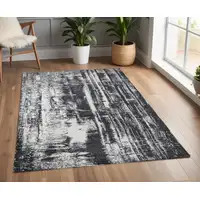 Photo of Black and Gray Abstract Hand Woven Area Rug