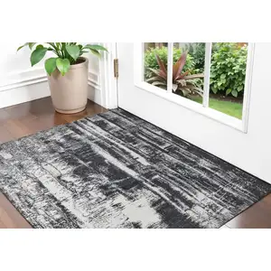 Photo of Black and Gray Abstract Hand Woven Area Rug