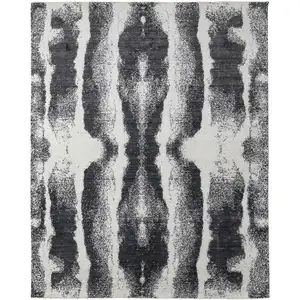 Photo of Black and Gray Abstract Hand Woven Area Rug