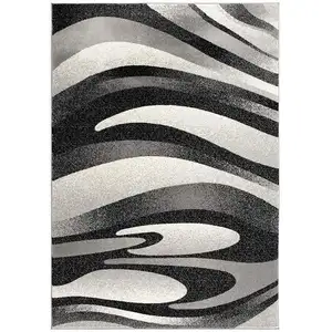 Photo of Black and Gray Abstract Marble Runner Rug