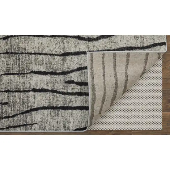 Black and Gray Abstract Power Loom Area Rug Photo 7