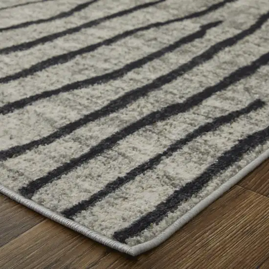 Black and Gray Abstract Power Loom Area Rug Photo 8