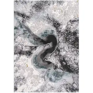 Photo of Black and Gray Abstract Whirlpool Area Rug