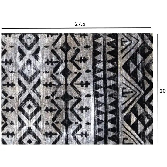 Black and Gray Aztec Washable Floor Mat Photo 3