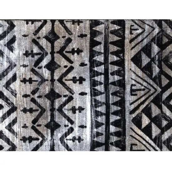 Black and Gray Aztec Washable Floor Mat Photo 1