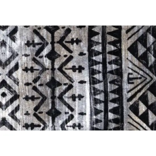 Black and Gray Aztec Washable Floor Mat Photo 3