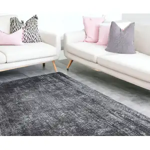 Photo of Black and Gray Chevron Non Skid Area Rug