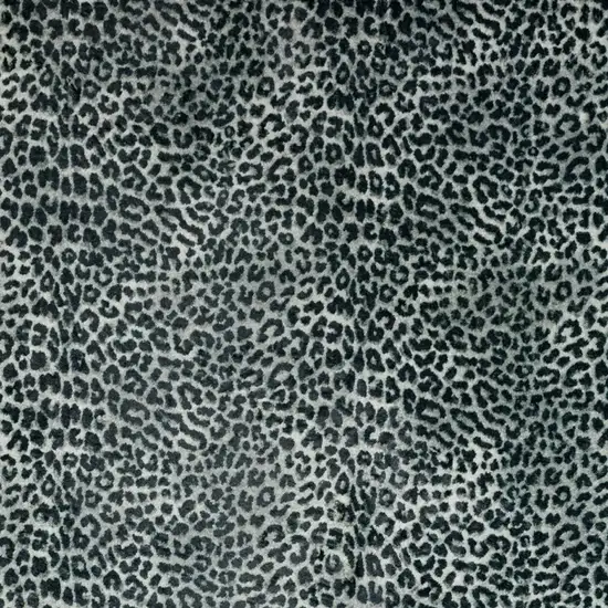 Black and Gray Leopard Print Shag Handmade Non Skid Area Rug Photo 3