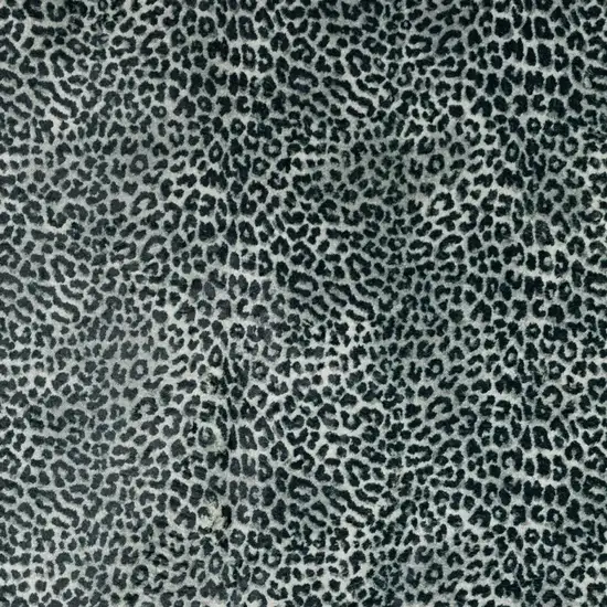 Black and Gray Leopard Print Shag Handmade Non Skid Area Rug Photo 3