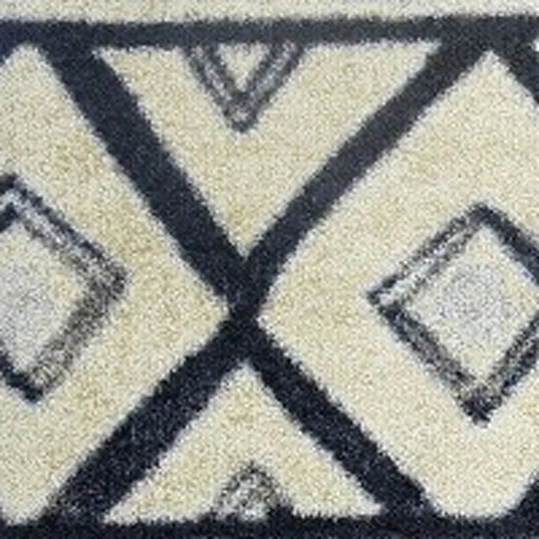 Black and Gray Modern Tribal Washable Floor Mat Photo 4