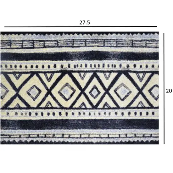 Black and Gray Modern Tribal Washable Floor Mat Photo 3