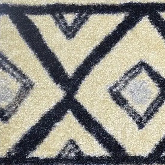 Black and Gray Modern Tribal Washable Floor Mat Photo 5