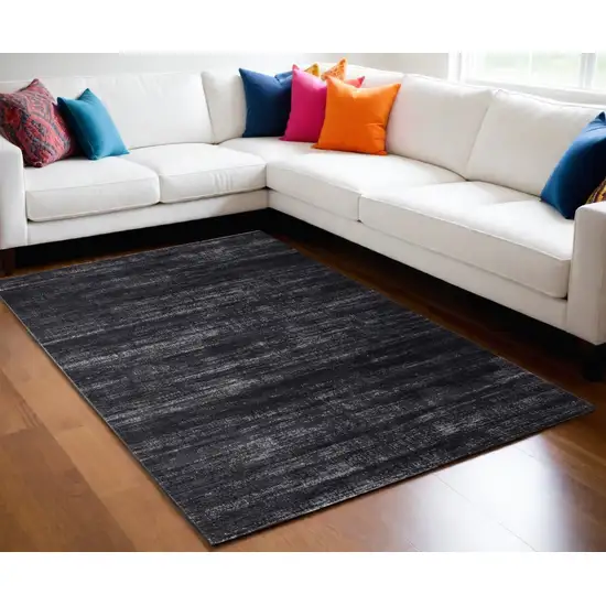 Black and Gray Power Loom Area Rug Photo 1