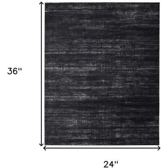 Black and Gray Power Loom Area Rug Photo 3