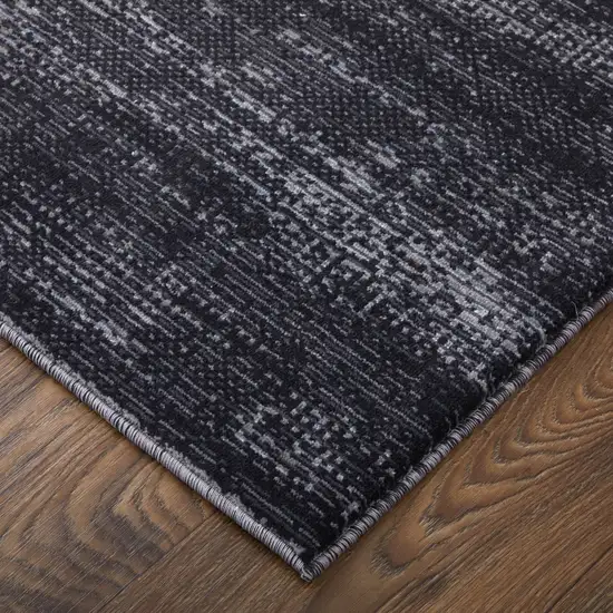 Black and Gray Power Loom Area Rug Photo 7