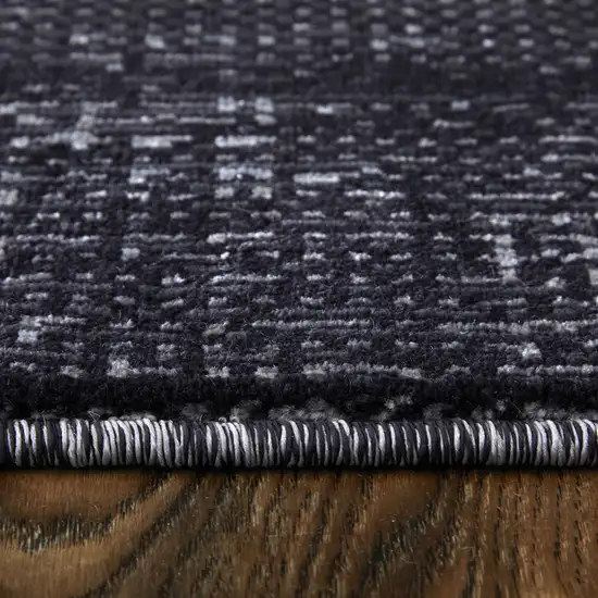 Black and Gray Power Loom Area Rug Photo 5