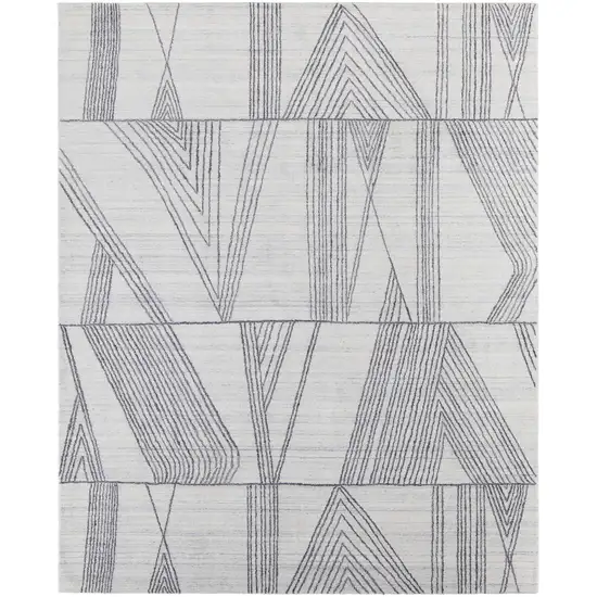 Black and Ivory Abstract Hand Woven Area Rug Photo 2