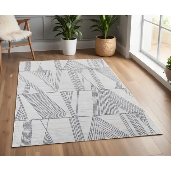 Black and Ivory Abstract Hand Woven Area Rug Photo 1