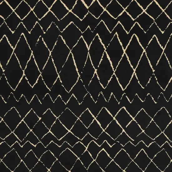 Black and Ivory Abstract Power Loom Distressed Area Rug Photo 5