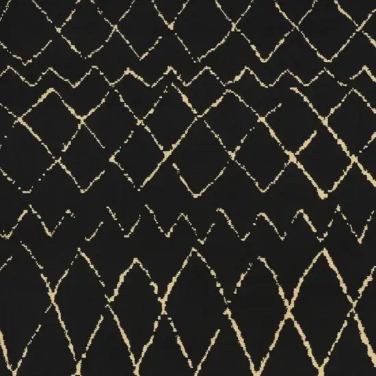 Black and Ivory Abstract Power Loom Distressed Area Rug Photo 4