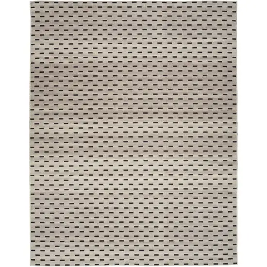 Black and Ivory Abstract Power Loom Washable Non Skid Area Rug Photo 2