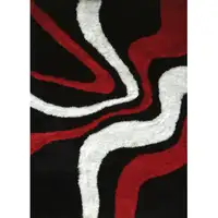 Photo of Black and Red Shag Hand Tufted Area Rug