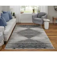 Photo of Black and Silver Geometric Power Loom Area Rug