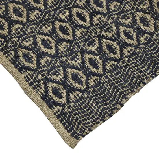 Black and Tan Geometric Flatweave Handmade Area Rug Photo 5