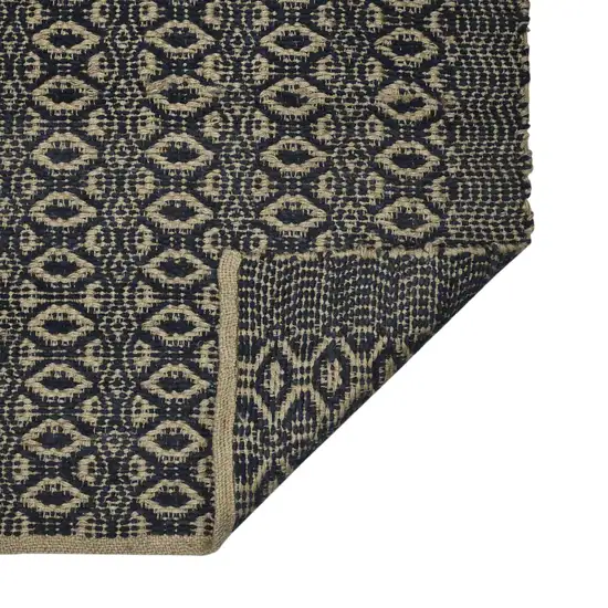 Black and Tan Geometric Flatweave Handmade Area Rug Photo 6