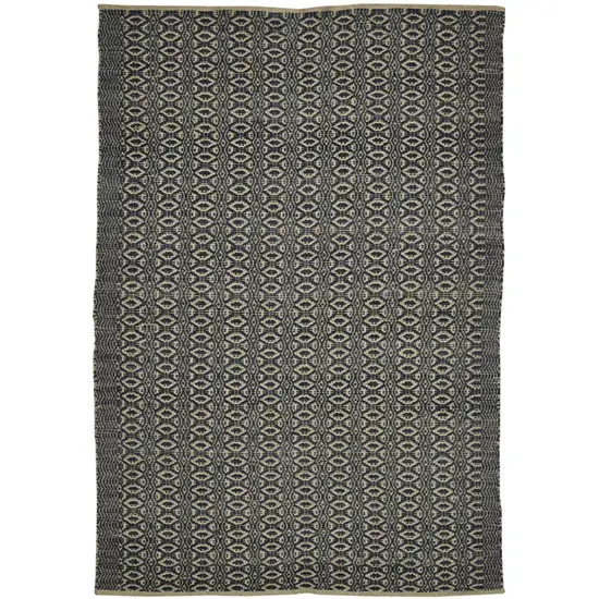 Black and Tan Geometric Flatweave Handmade Area Rug Photo 1