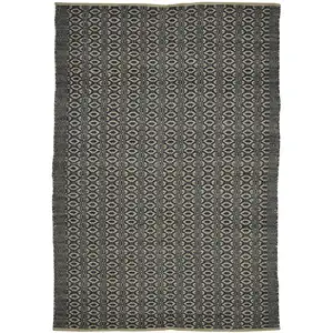 Photo of Black and Tan Geometric Flatweave Handmade Area Rug