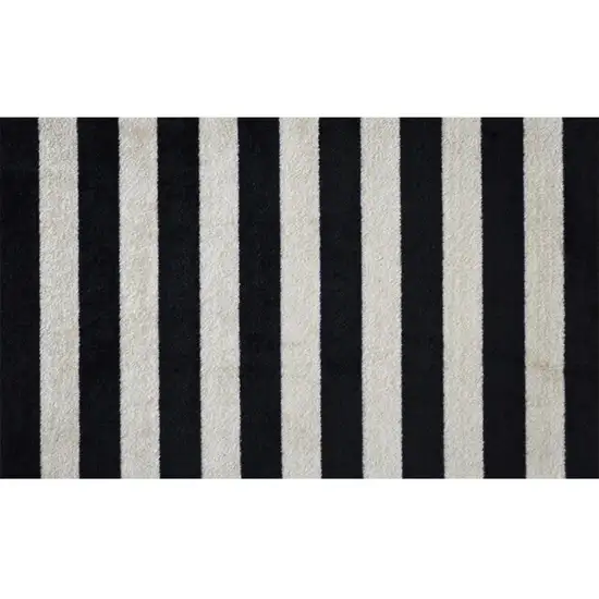 Black and Tan Wide Stripe Washable Floor Mat Photo 1