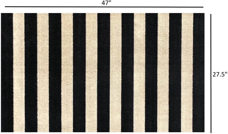 Black and Tan Wide Stripe Washable Floor Mat Photo 5