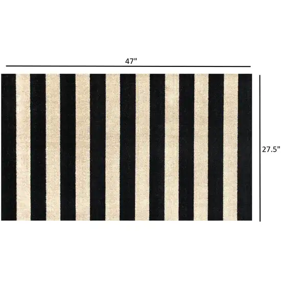 Black and Tan Wide Stripe Washable Floor Mat Photo 5