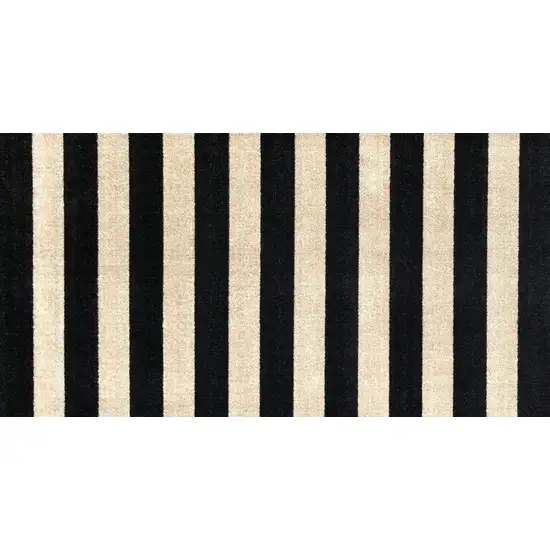 Black and Tan Wide Stripe Washable Floor Mat Photo 3