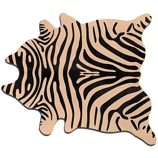 Black and Tan Zebra Print Genuine Cowhide Area Rug Photo 2