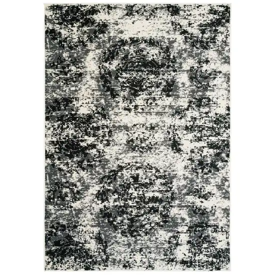 Black and White Abstract Area Rug Photo 1