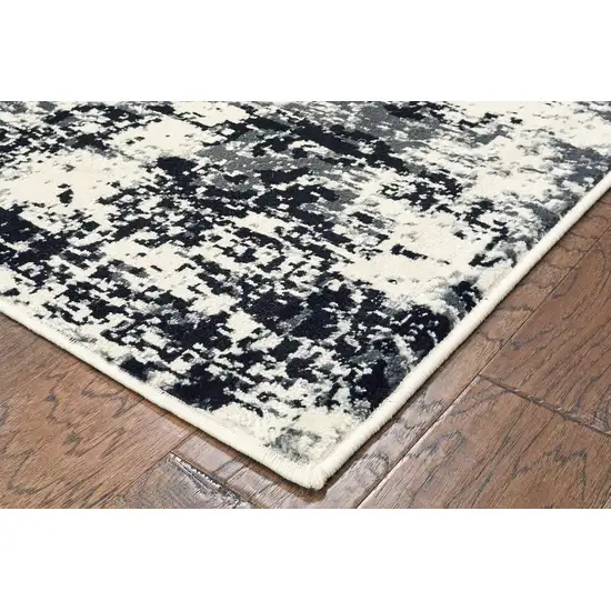 Black and White Abstract Area Rug Photo 7