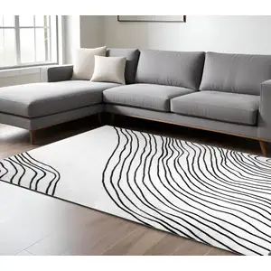 Photo of Black and White Abstract Area Rug